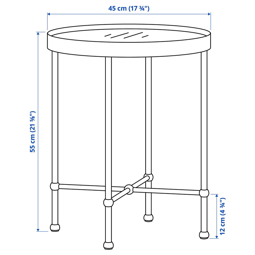 IKEA TORSJÖ  (ИКЕА ТОРШЁ)  -  Столик - имитация золота/стекло 45 см