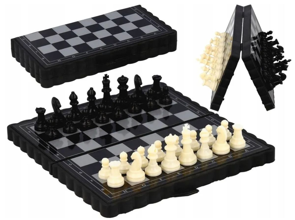Игра 3 в 1: Шахматы, шашки, нарды, магнитные, 25х12.5х4 см