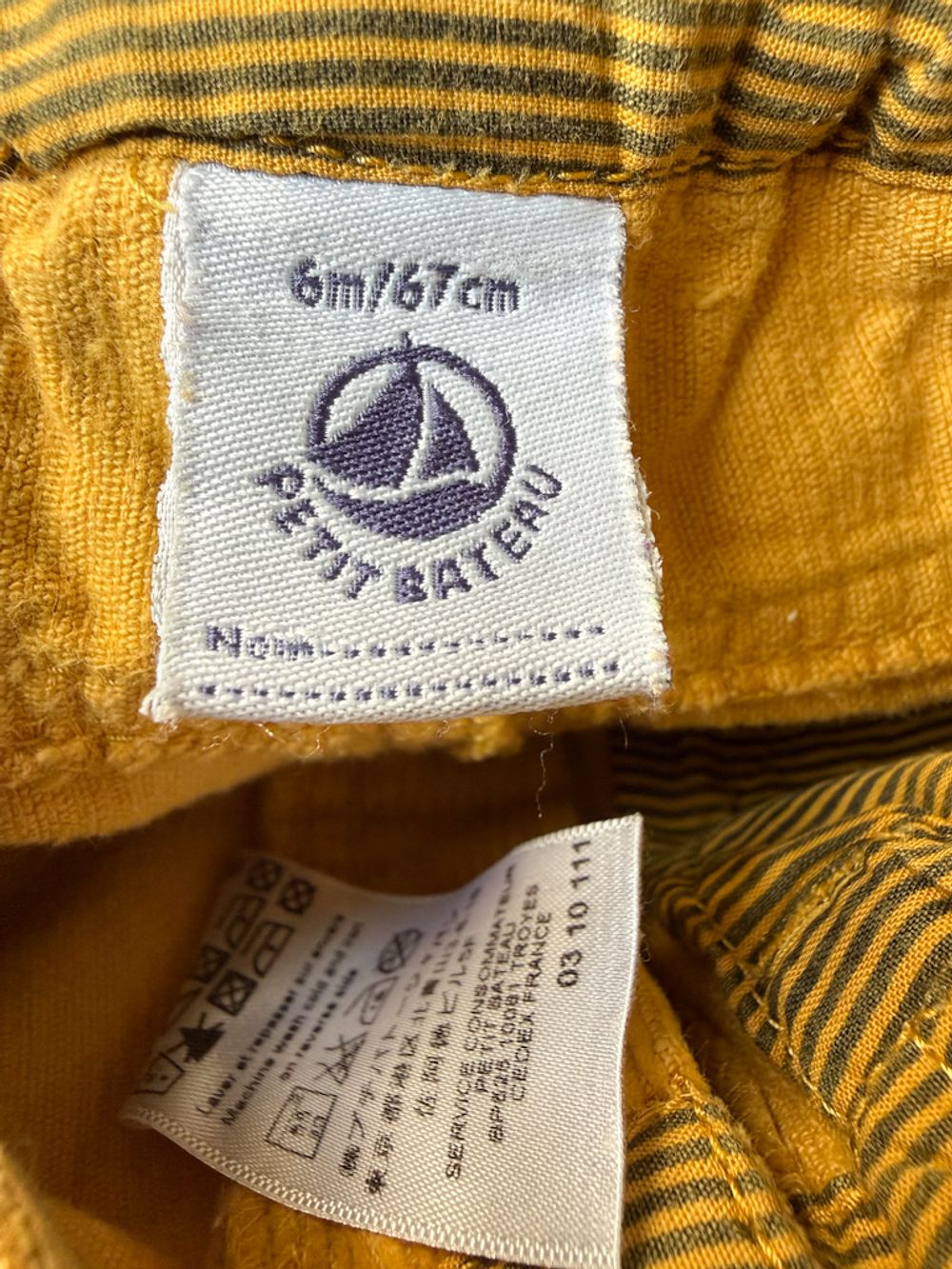 Вельветовые брюки Petit Bateau, 68