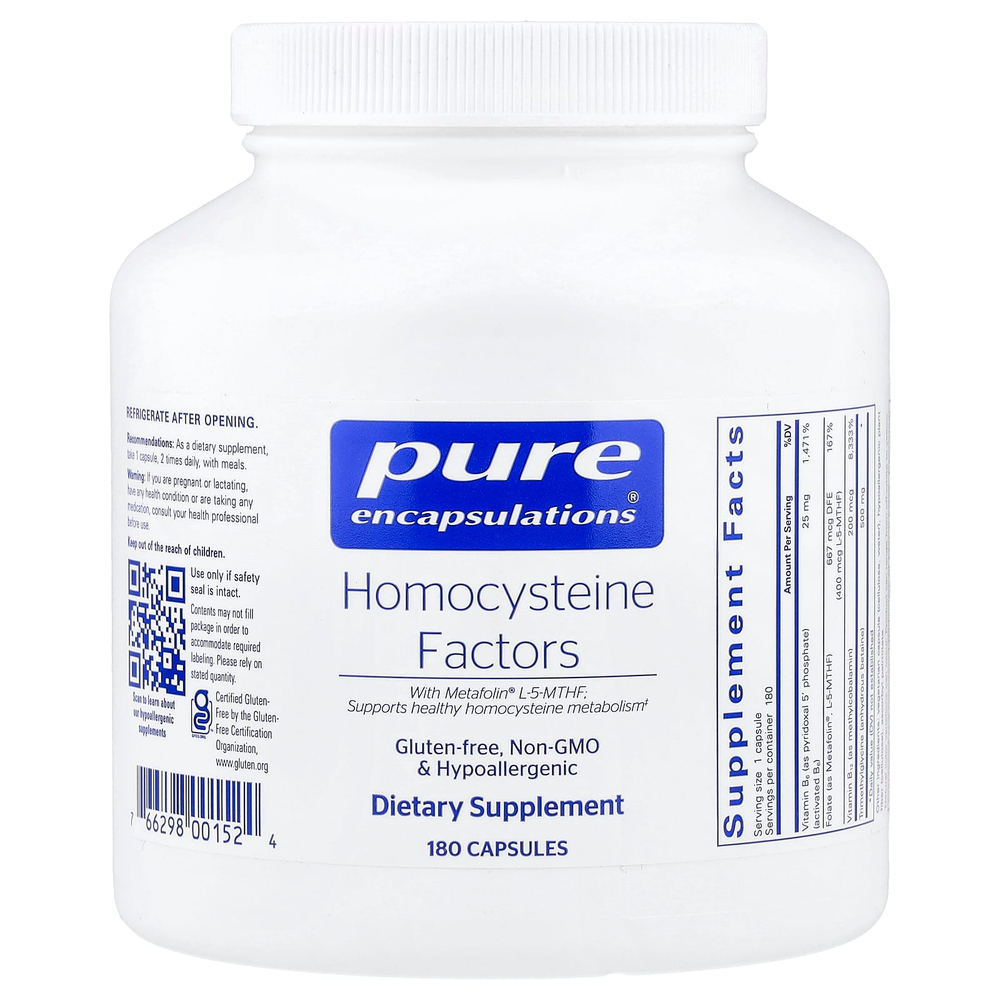 Pure Encapsulations, Homocysteine Factors, 180 капсул