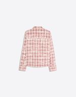 Мужская клетчатая рубашка с длинным рукавом и нашивками - BERSHKA