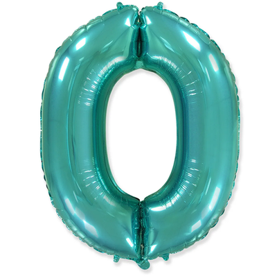 Шар-цифра 0 Тиффани Tiffany 102 см фольга с гелием на грузике