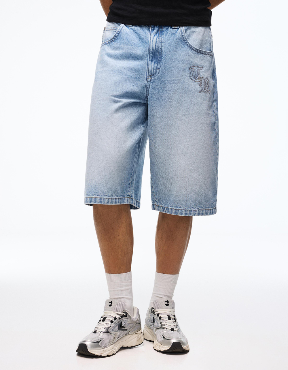 Мужские джинсовые бермуды baggy fit, арт. 1890/388 - BERSHKA