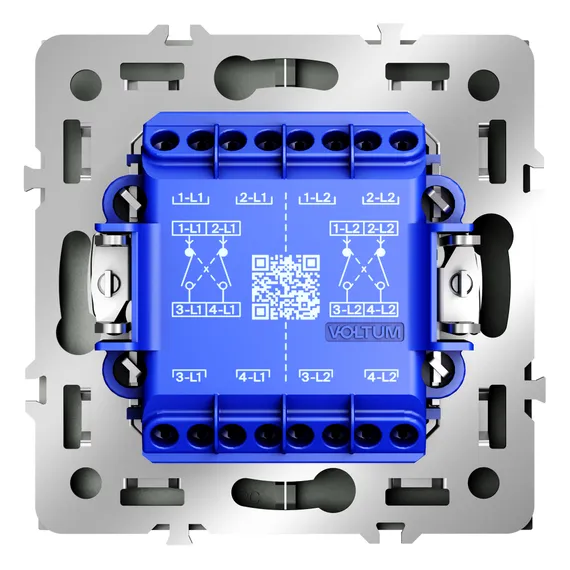 перекрёстный переключатель двухклавишный Voltum S70 Титан VLS020506