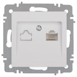 Розетка Intro Accent 6-303-01 информационная RJ45 IP20 СУ белый | Intro