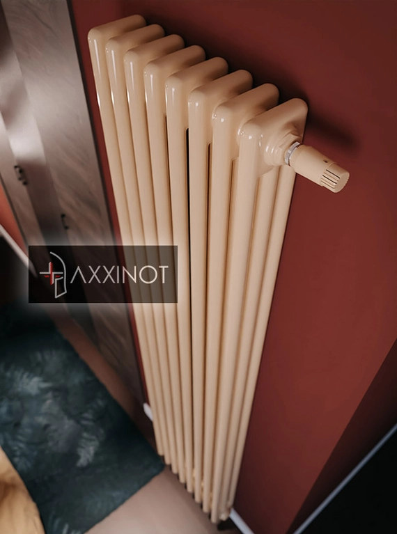 Axxinot Sentir 3150 - трехтрубный трубчатый радиатор высотой 1500 мм, нижнее подключение с термовентилем, палитра RAL