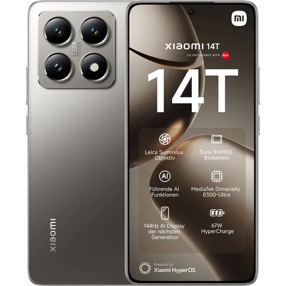 Смартфон Xiaomi 14T 12 ГБ | 512 ГБ («Титановый Серый» | Titan Gray) (версия Global)