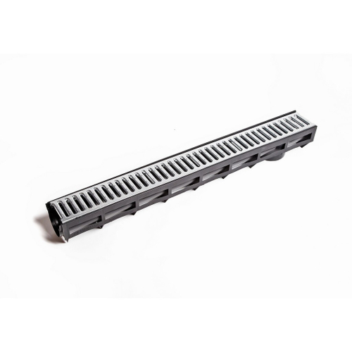 Лоток AQUA-TOP DN90 H100 A15 1000*135*100 с оцинкованной решеткой (комплект) (1091н)