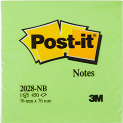 Куб стикеров Post-it® ORIGINAL "Неоновый зеленый", 76 х 76 мм, 450 листов