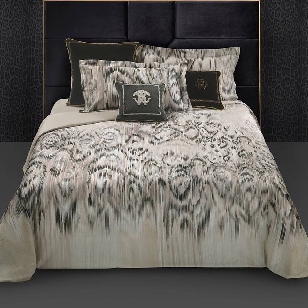 Постельное белье 2 спальное евро Roberto Cavalli Jaguar Painting бежевое