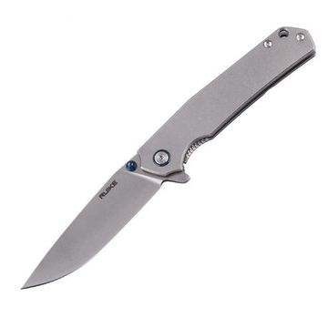 Складной нож Ruike P801 серебряно-синий c клинком из стали Sandvik™ 14C28N, рукоять Stainless Steel