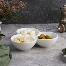 Менажница 20*16 см h4,5 см 3 отделения белая фарфор NEW P.L. Proff Cuisine [4]