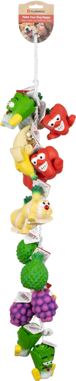 Игрушка для собак Овощи и Фрукты, 5,5 х 7 х 14 см, латекс, в ассортименте , Flamingo