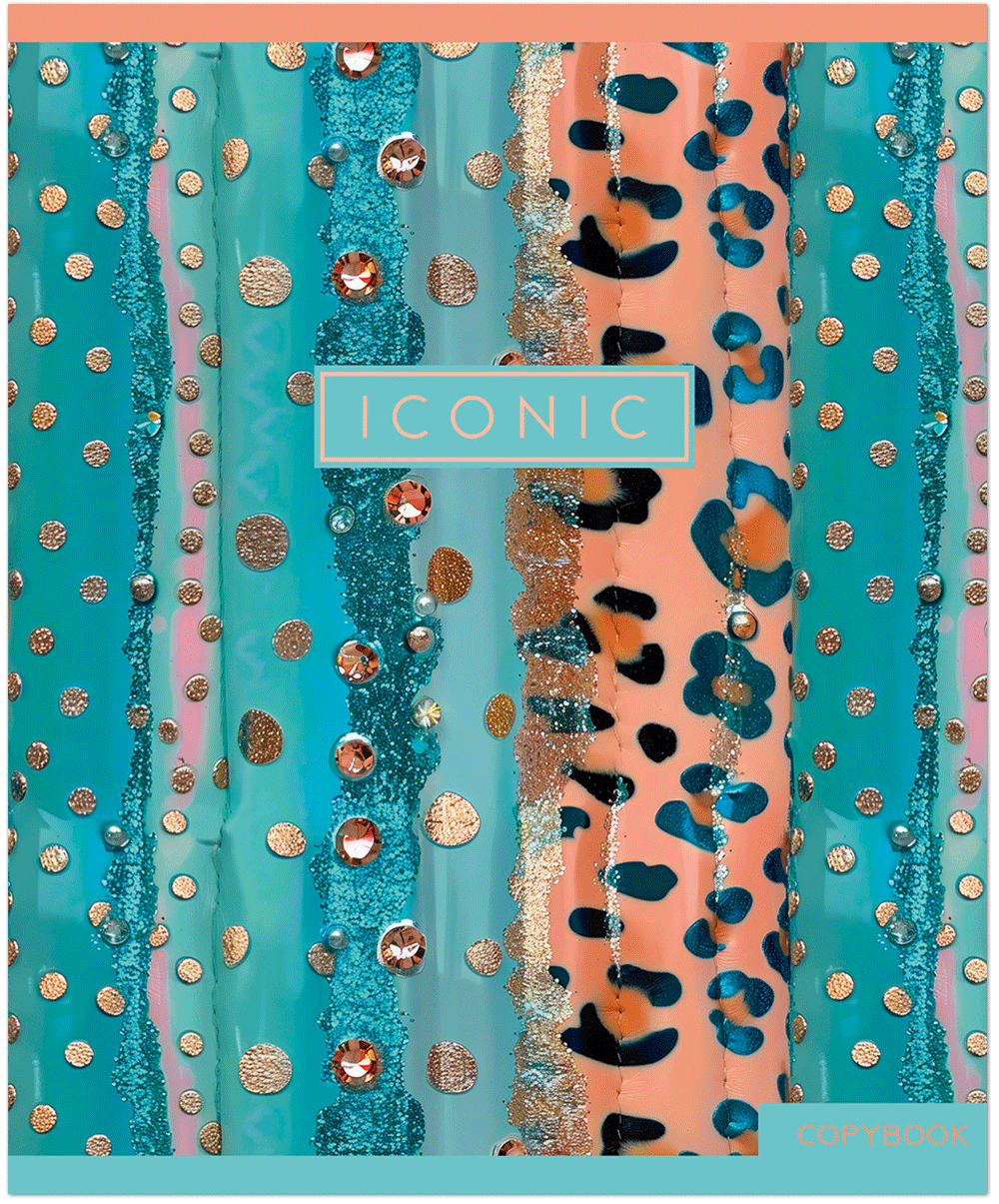 Тетрадь общая 96 л, PASTEL GOLD LEOPARD, обложка - мелов.картон+матовая ламинация, скрепка