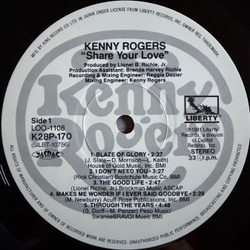 Виниловая пластинка Kenny Rogers – Share Your Love LP