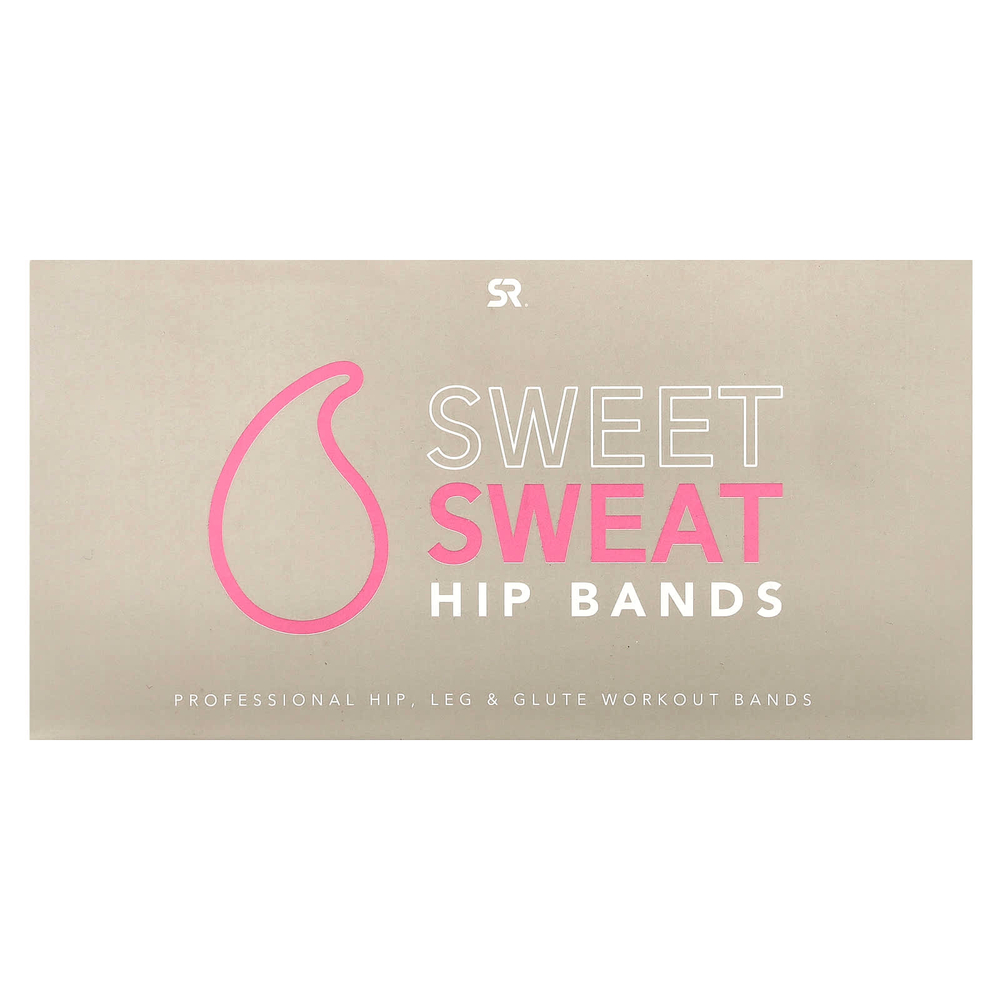 Sports Research, Sweet Sweat, эспандеры для бедер, розовые, 3 шт.