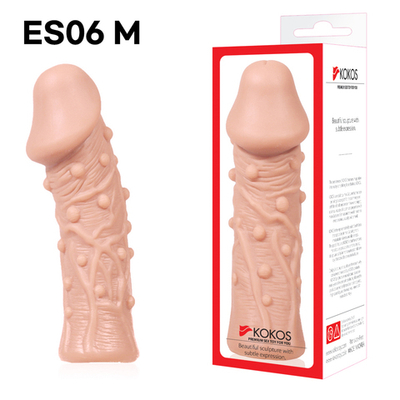 Насадка на фаллос реалистичная с пупырышками телесная KOKOS Extreme Sleeve ES-006-M