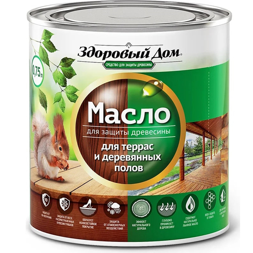 Масло д/террас и дерев.полов  Здоровый Дом  Махагон  0,75л