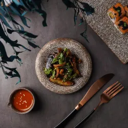 Блюдо круглое d 14,7 см h2,6 см емкость для закусок Brown Taiga P.L. Proff Cuisine [1]