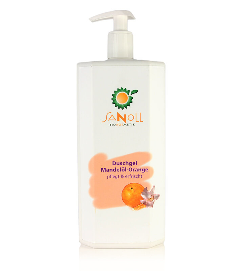 Гель для душа с миндальным маслом и апельсином Sanoll Biokosmetik, 1000 мл