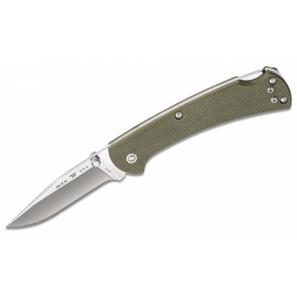 Складной нож BUCK 0112ODS6 112 Slim Pro Green Micarta S30V, зелёная рукоять