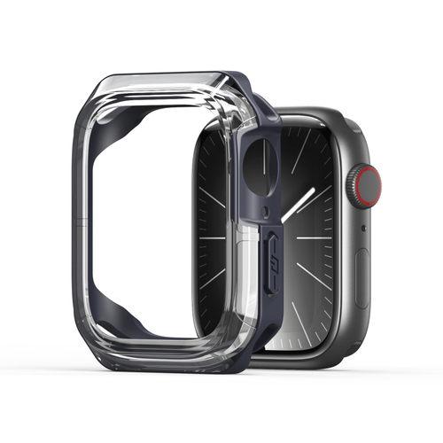 Чехол-бампер с темно-синими вставками от Dux Ducis для часов Apple Watch 44мм для моделей 4, 5, 6 и SE, серия Tamo Series Case