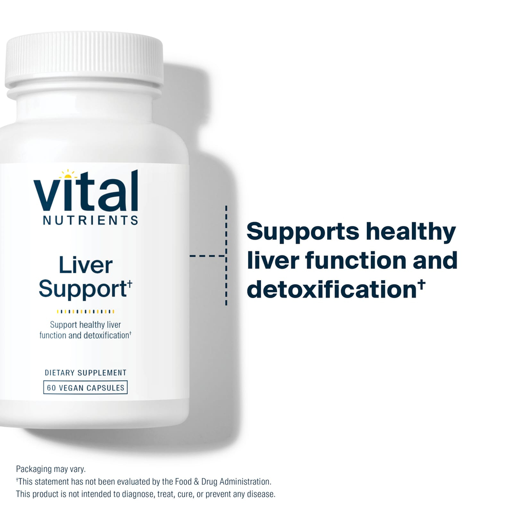 Vital Nutrients, добавка для поддержки печени, 60 веганских капсул