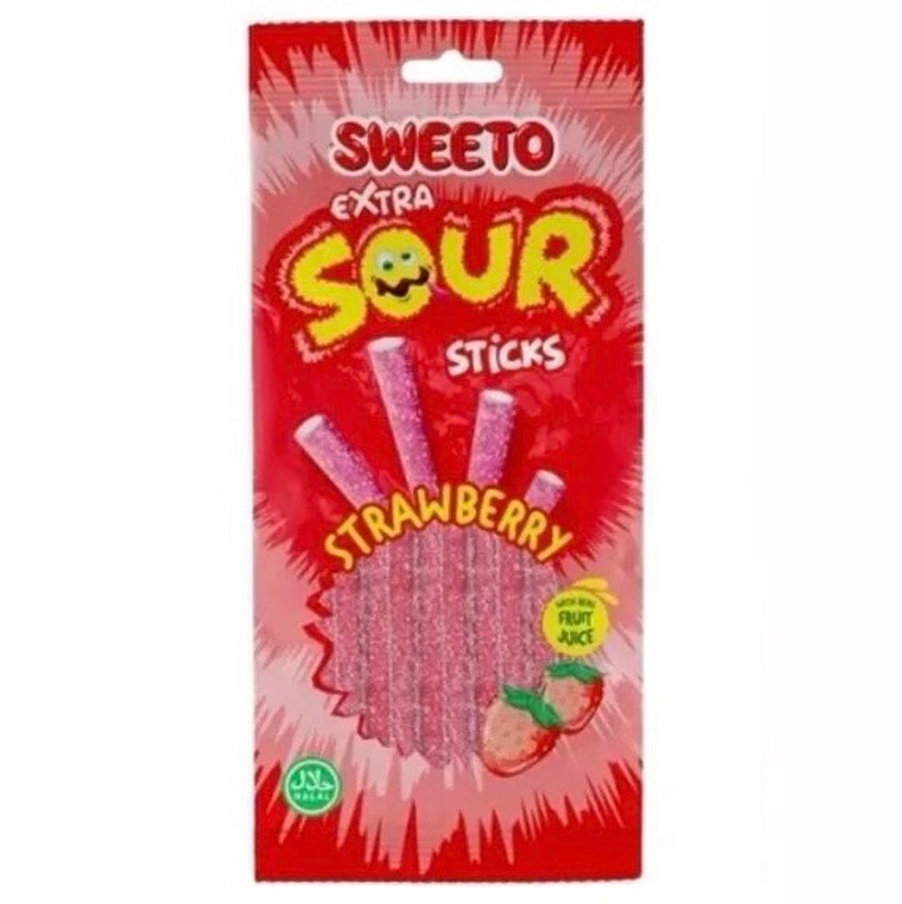 Мармелад Sweeto Экстра Кислые Стики Клубника 75гр