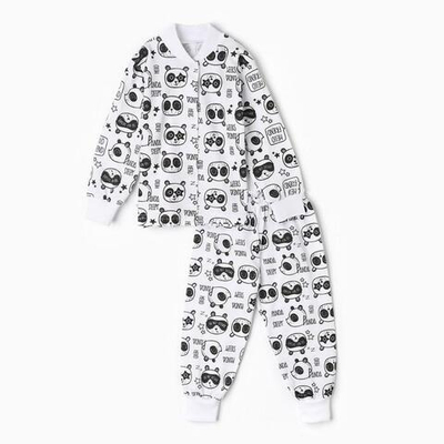 Комплект (кофточка+штанишки), белый/панды, р.56 см 9899848