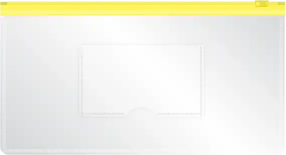 Папка на молнии Бюрократ -BPM6AYEL A6 150x265мм полипропилен 0.15мм карм.для визит. цвет молнии желтый