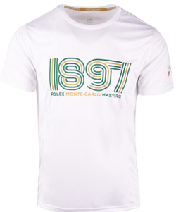 Мужская теннисная футболка Monte-Carlo Country Club Tech Rolex 1897 Printed T-Shirt - белый