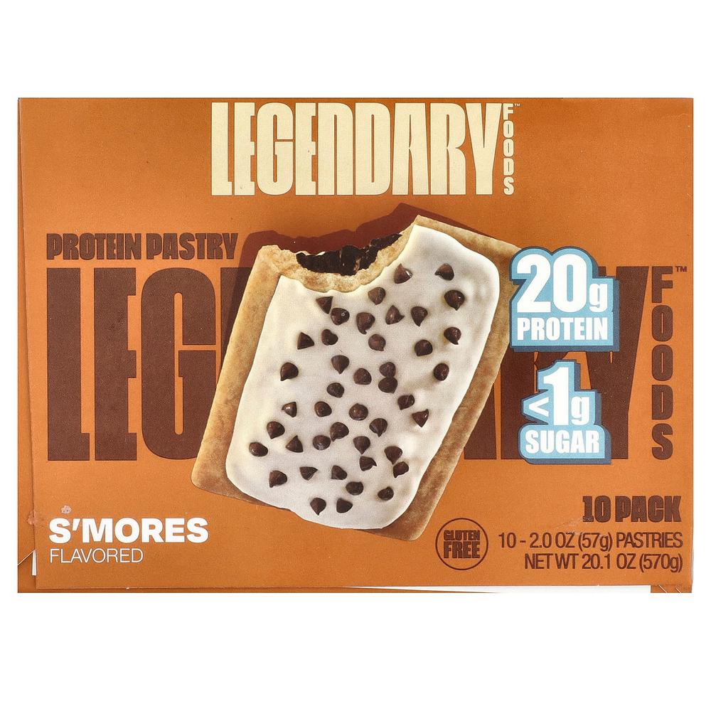 Legendary Foods, протеиновое пирожное, смоурс, 10 шт. по 57 г (2 унции)