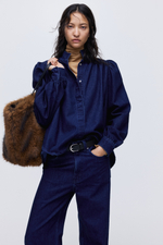 Блузка из денима оверсайз - H&M