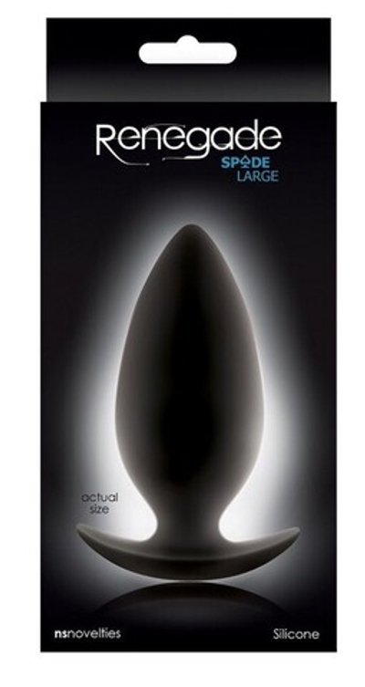 Большая анальная пробка для ношения Renegade Spade Large (9,5 см , черный) (Цвет: черный)