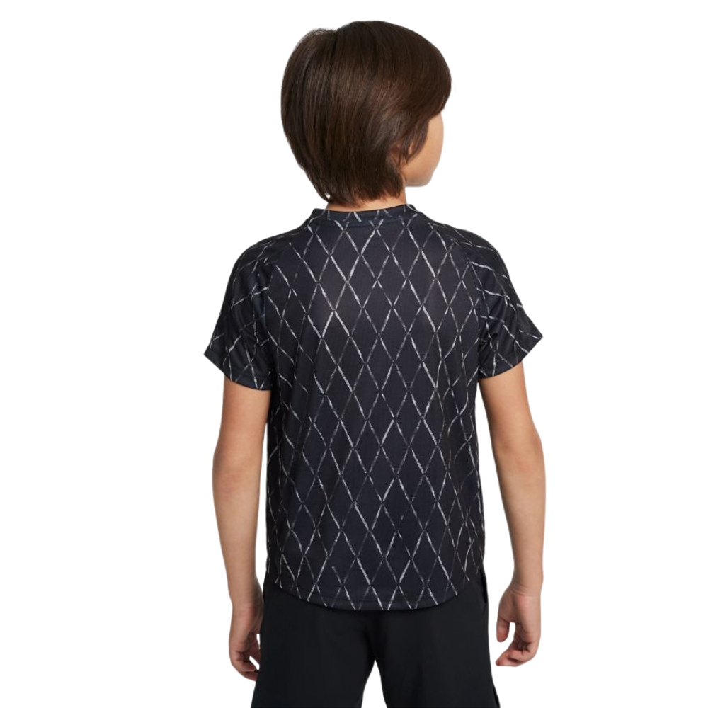 Футболка для мальчика теннисная Nike Court Dri-Fit Victory SS Top Printed - черный