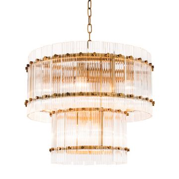 Eichholtz Chandelier Ruby S, Antique Brass Finish / Clear Glass