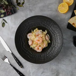 Тарелка глубокая 380 мл d 25 см h7,8 см для пасты, для супа Black Raw Wood P.L. Proff Cuisine [3]