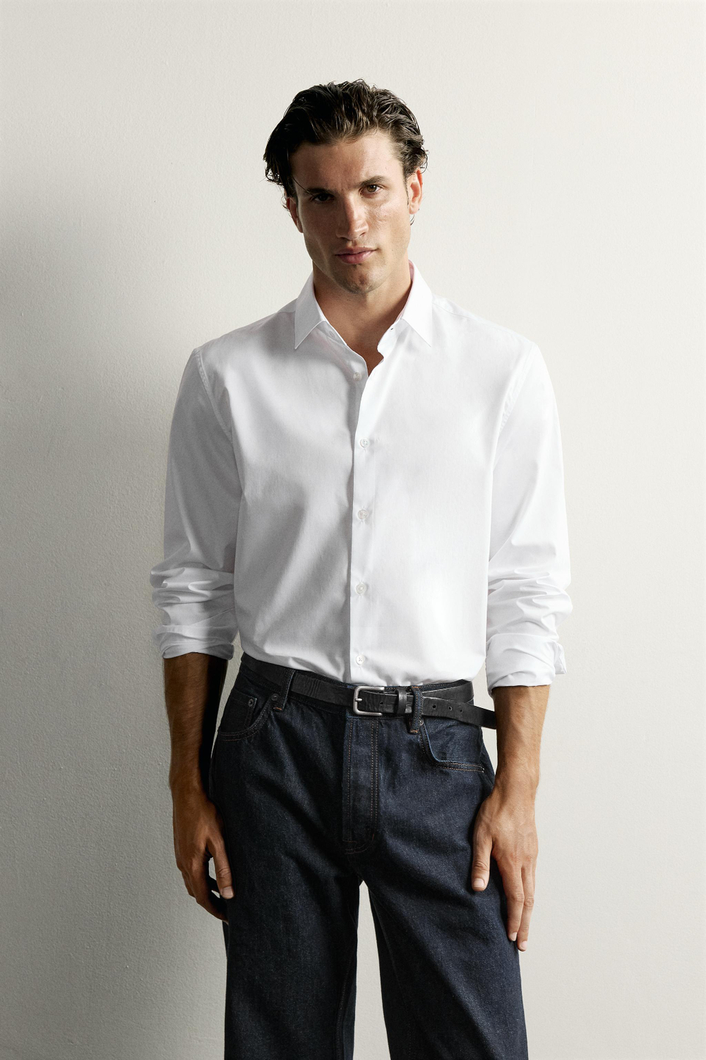 РУБАШКА SLIM FIT ИЗ ХЛОПКА — ZARA