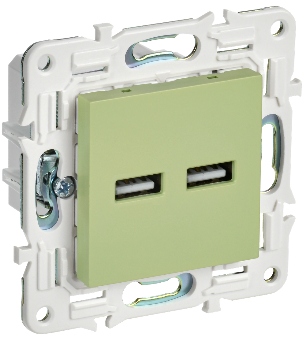 SKANDY Розетка USB A+A 3,1А SK-R15G мятный IEK