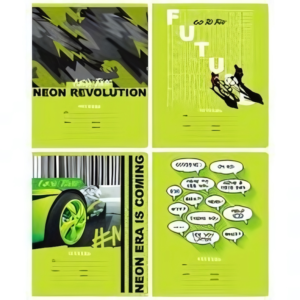 Тетрадь школьная А5 12л клетка "Neon revolution" ассорт. (BG)