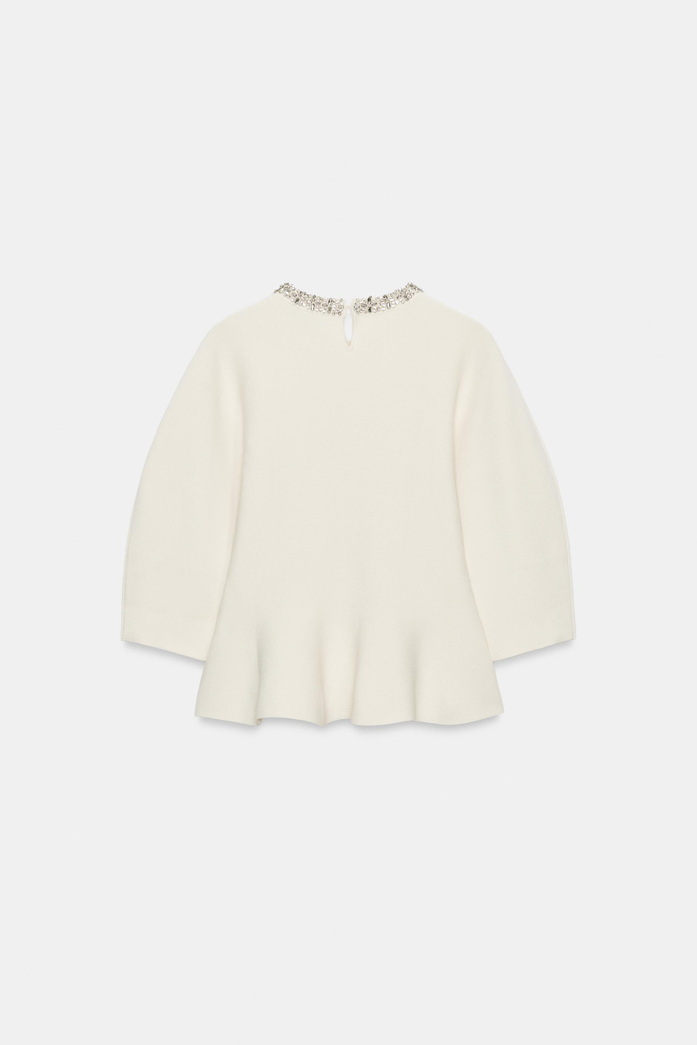 ТРИКОТАЖНЫЙ ТОП СО СТРАЗАМИ — ZARA