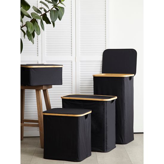 Корзина для белья neat mid, 40x33x43 см, черная