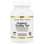 California Gold Nutrition, органический гриб трутовик разноцветный, 60 растительных капсул (0,5 г в 1 капсуле)