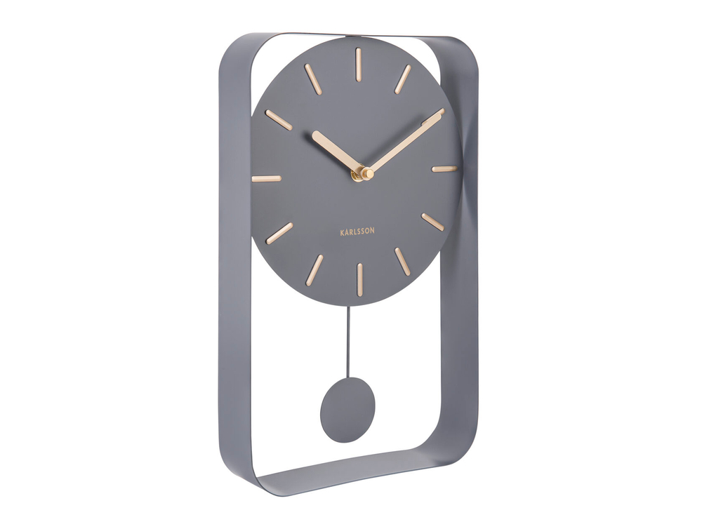 Часы настенные с маятником Karlsson CHARM Present Time Серый / Золотой