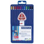 Карандаши цветные акварельные STAEDTLER ПРЕМИУМ (Германия) "Ergosoft", 12 цветов, трехгранные, пластиковый футляр, 156 SB12