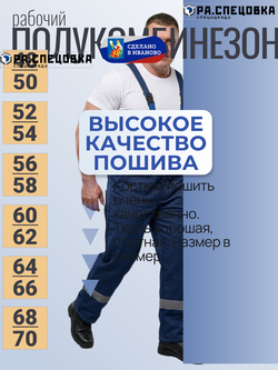 Полукомбинезон рабочий Мастер синий на лямках летний