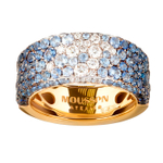 Кольцо с Сапфирами и Бриллиантами, R0256-0/61