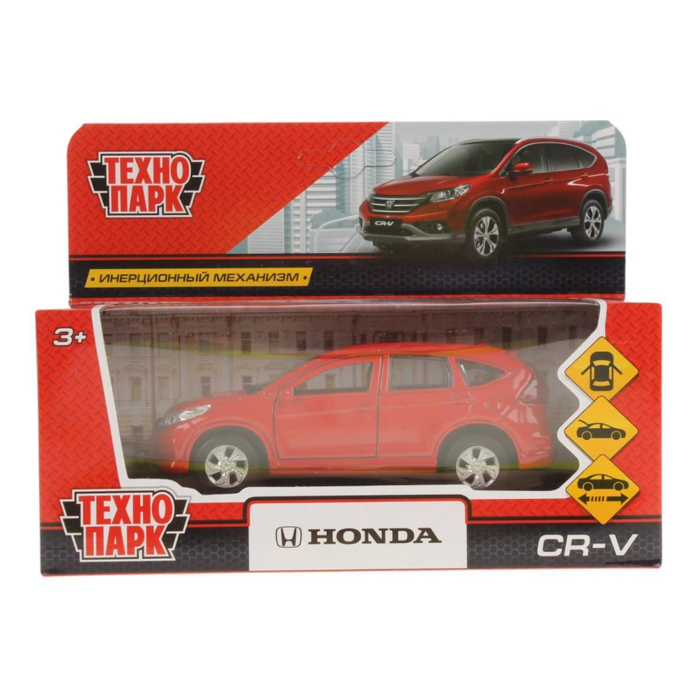 Модель ин. мет. "Honda CR-V" 12см, открыв. двери, красный в коробка CR-V-RD (Технопарк)