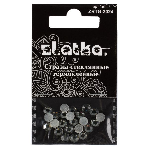 Стразы клеевые стекло 4.7 мм, 5х24 шт, SS20 №04 бл.серый (Black Diamond), Zlatka ZRTG-2024