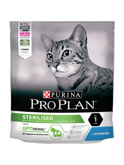 Сухой корм Pro Plan Sterilised для стерилизованных кошек, кролик, 400 г